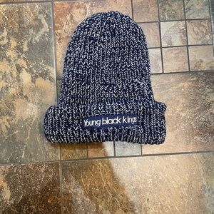 Navy & White Knit Beanie for Kids